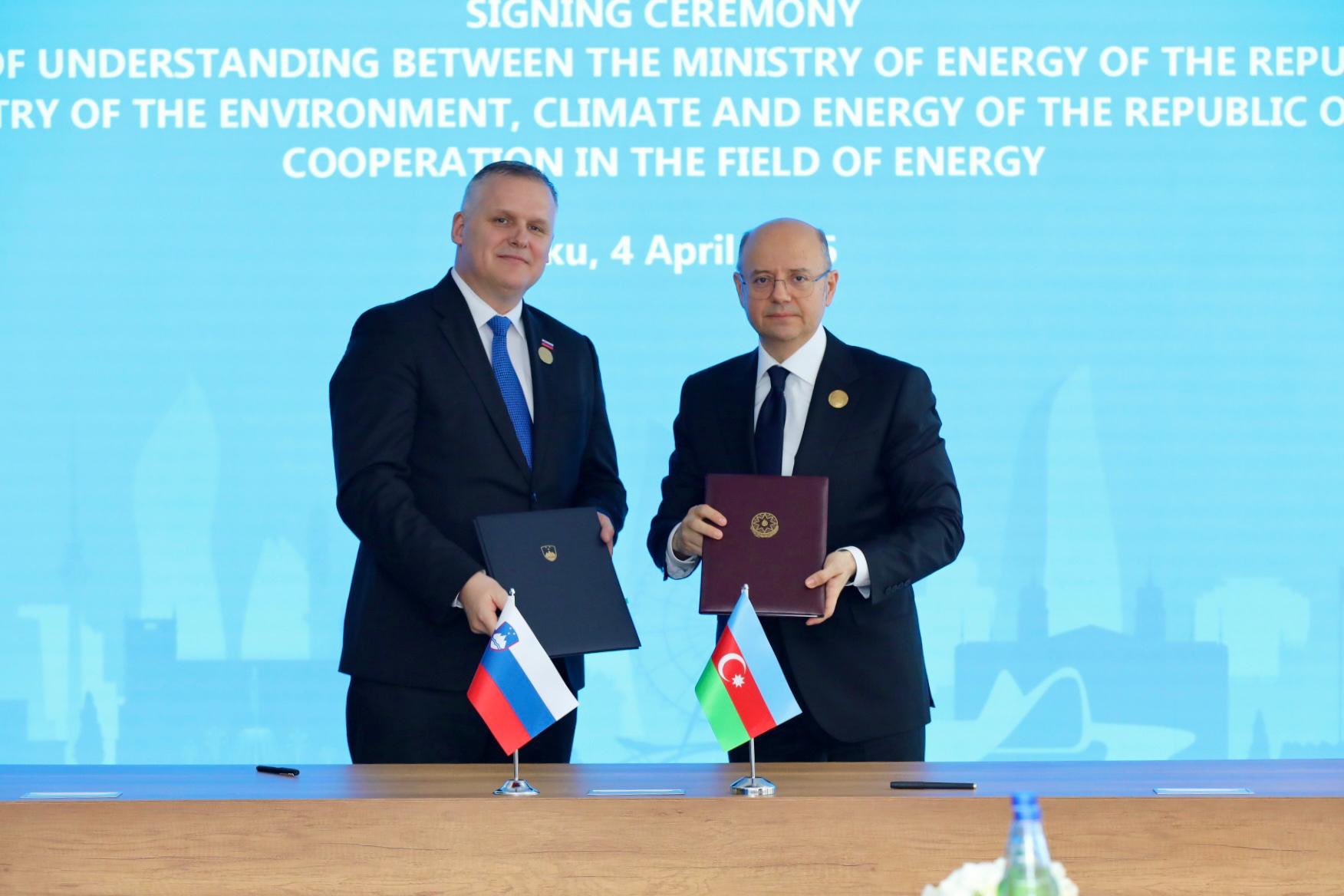 Azərbaycanla Sloveniya arasında enerji sahəsində Anlaşma Memorandumu imzalanıb (FOTO)