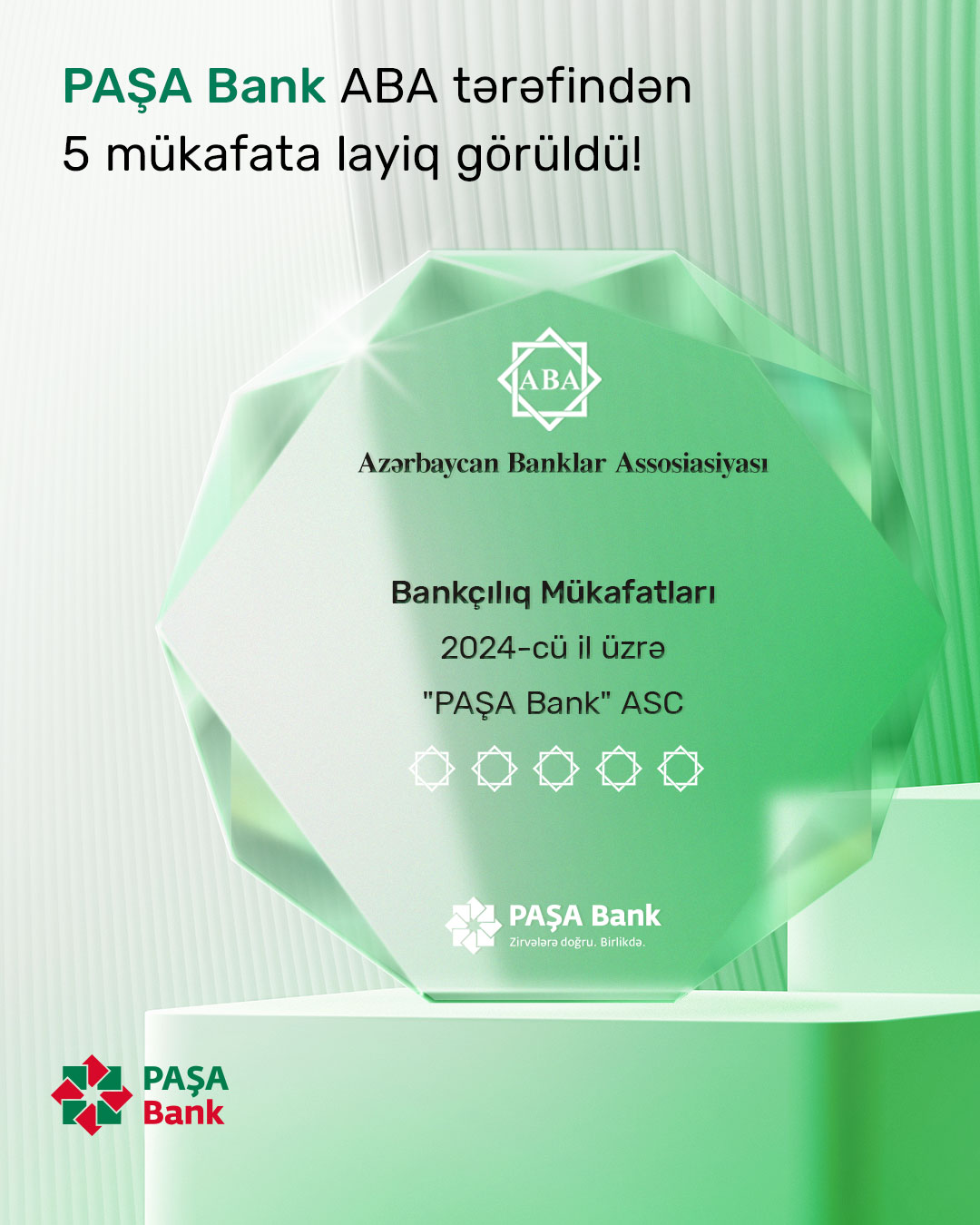 "PAŞA Bank” ABA tərəfindən 5 nüfuzlu mükafata layiq görülüb