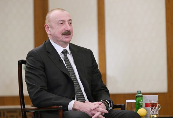 Prezident İlham Əliyev Pekində Çinin CGTN telekanalına müsahibə verib (FOTO)