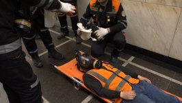 Fövqəladə Hallar Nazirliyi tərəfindən metroda təlim keçirilib (FOTO/VİDEO)
