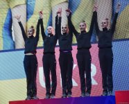 Azərbaycan komandası Bakıda keçirilən "Bədii gimnastika üzrə Avropa Kuboku"nda qızıl medal qazandı (FOTO)