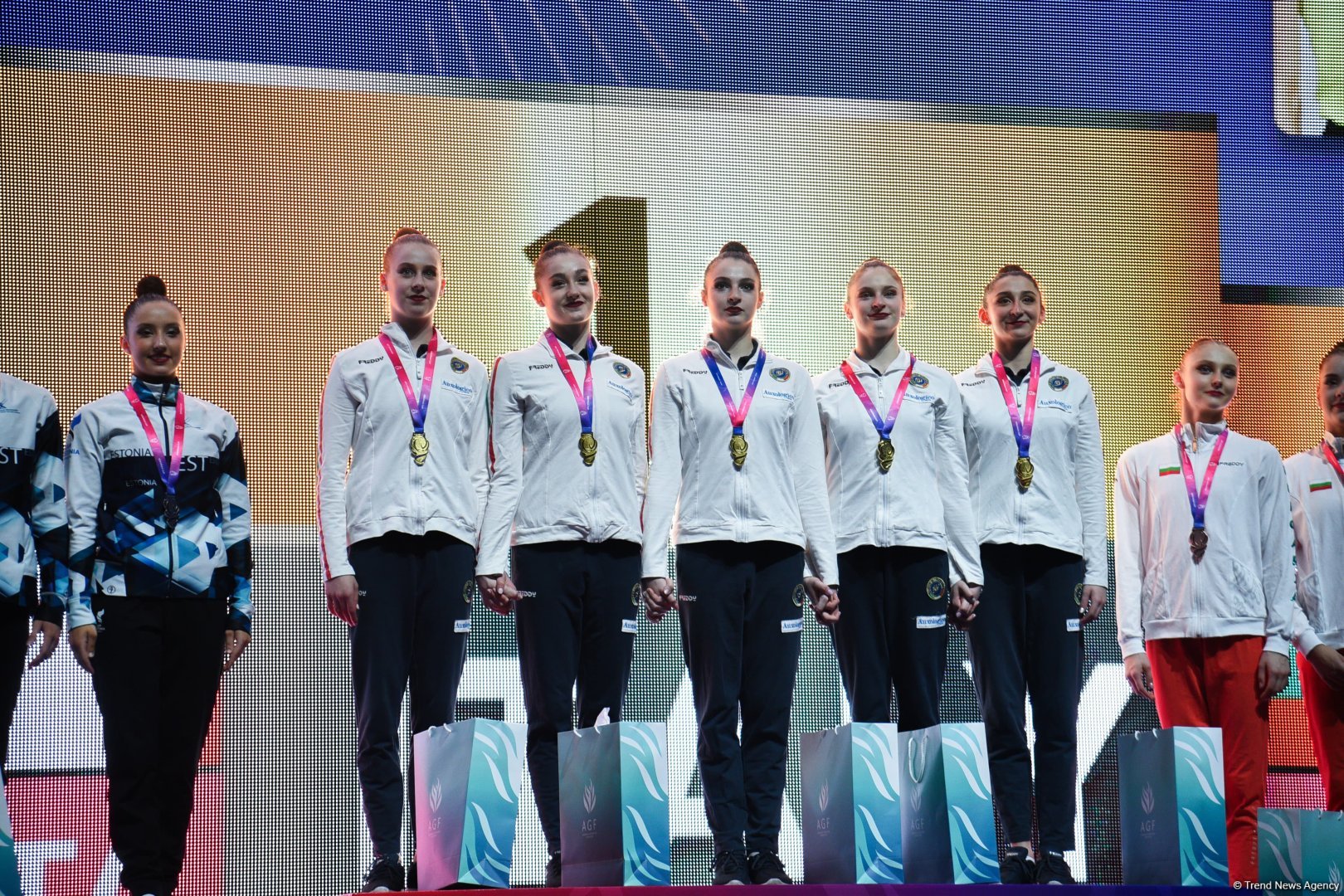 Azərbaycan komandası Bakıda keçirilən "Bədii gimnastika üzrə Avropa Kuboku"nda qızıl medal qazandı (FOTO)