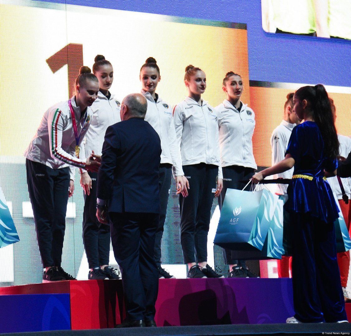 Azərbaycan komandası Bakıda keçirilən "Bədii gimnastika üzrə Avropa Kuboku"nda qızıl medal qazandı (FOTO)