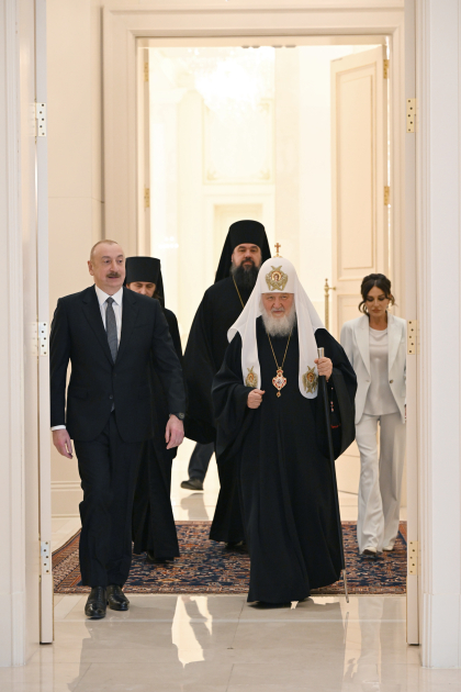 Prezident İlham Əliyev və Birinci xanım Mehriban Əliyevа Moskvanın və Bütün Rusiyanın Patriarxı Kirill ilə görüşüblər (FOTO/VİDEO) (YENİLƏNİB)