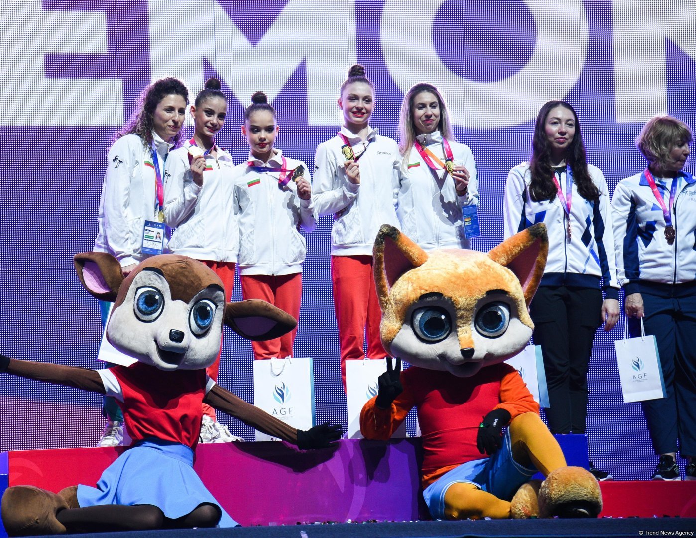 Bakıda keçirilən bədii gimnastika üzrə Avropa kubokunun üçüncü günündə növbəti qaliblər mükafatlandırılıb (FOTO)