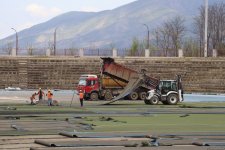 Xankəndi stadionunda təmir-bərpa işləri aparılır (FOTO)