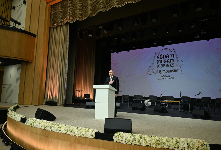 Prezident İlham Əliyev və Birinci xanım Mehriban Əliyeva Ağdam Muğam Mərkəzinin açılışında iştirak ediblər (FOTO/VİDEO) (YENİLƏNİB-3)