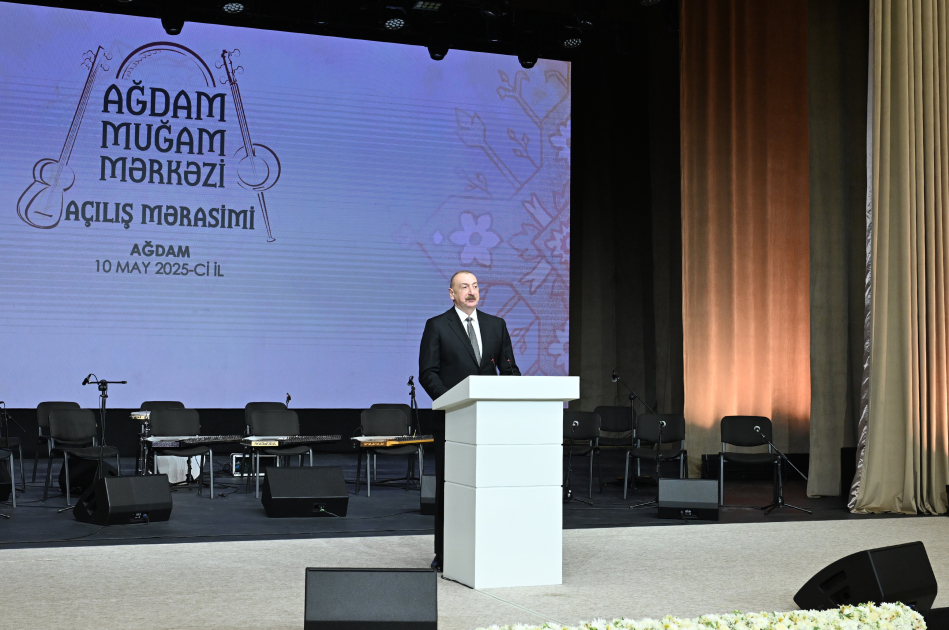 Prezident İlham Əliyev və Birinci xanım Mehriban Əliyeva Ağdam Muğam Mərkəzinin açılışında iştirak ediblər (FOTO/VİDEO) (YENİLƏNİB-3)