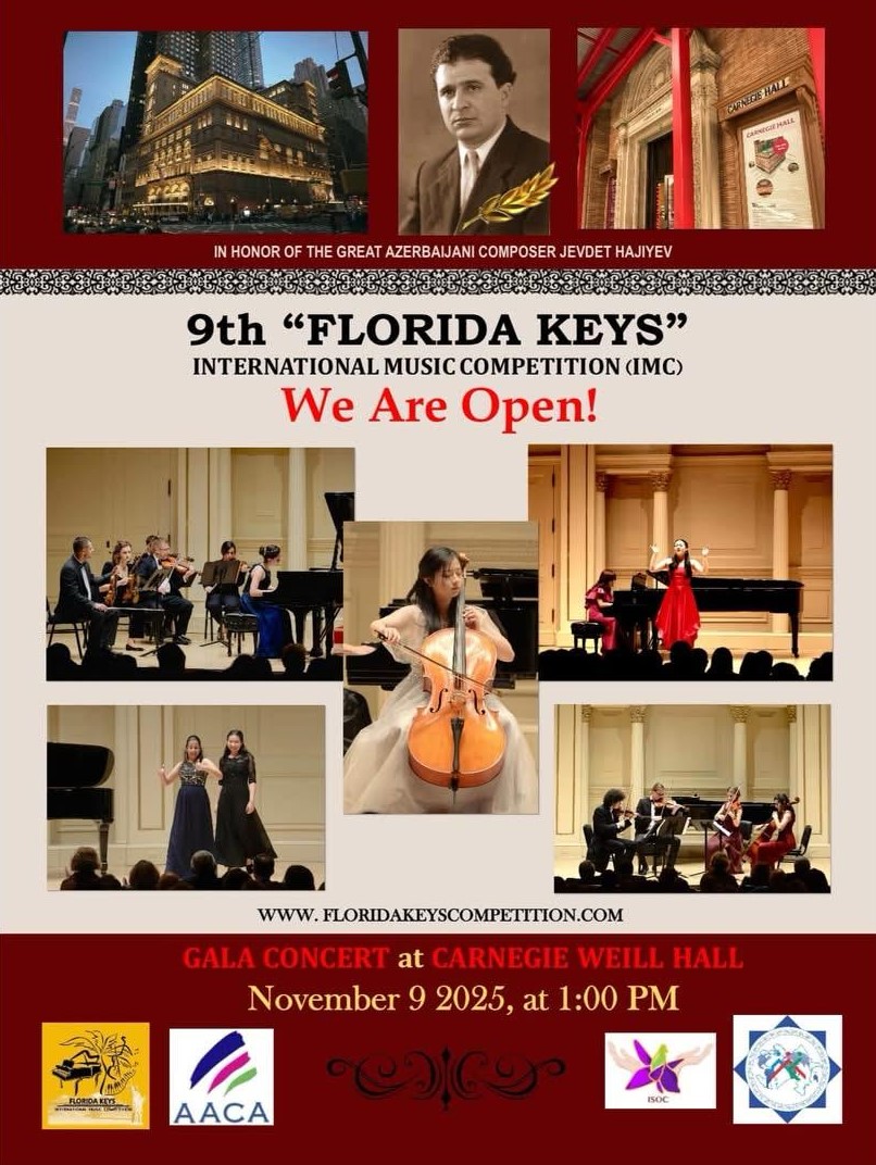 ABŞ-də Üzeyir Hacıbəylinin 140 illik yubileyinə həsr edilən IX “Florida Keys” Beynəlxalq Musiqi Müsabiqəsi