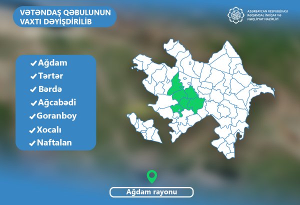 Rəşad Nəbiyevin Ağdamdakı vətəndaş qəbulunun vaxtı dəyişdi