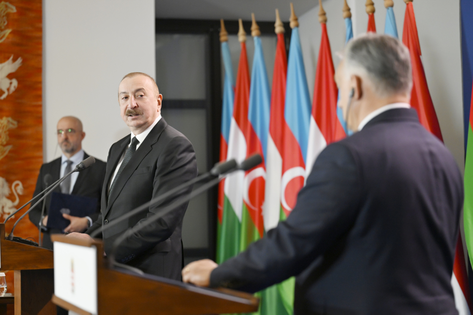 Budapeştdə Prezident İlham Əliyev və Macarıstanın Baş naziri Viktor Orban mətbuata bəyanatlarla çıxış ediblər (FOTO) (YENİLƏNİB)