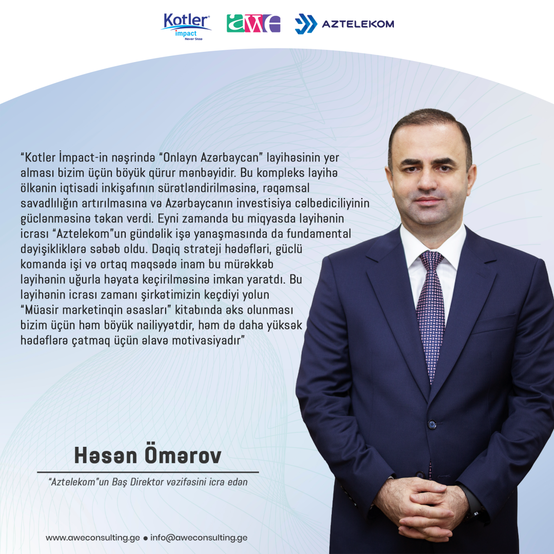 Dünya şöhrətli Filip Kotlerin “Müasir marketinqin əsasları” nəşrində “Aztelekom” təcrübəsindən bəhs olunacaq (FOTO)