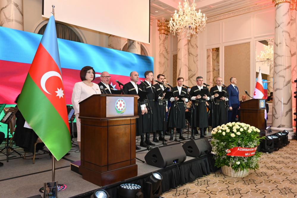 Milli Məclisin sədri Sahibə Qafarova Gürcüstanın Müstəqillik günü münasibəti ilə keçirilən tədbirdə çıxış edib (FOTO)