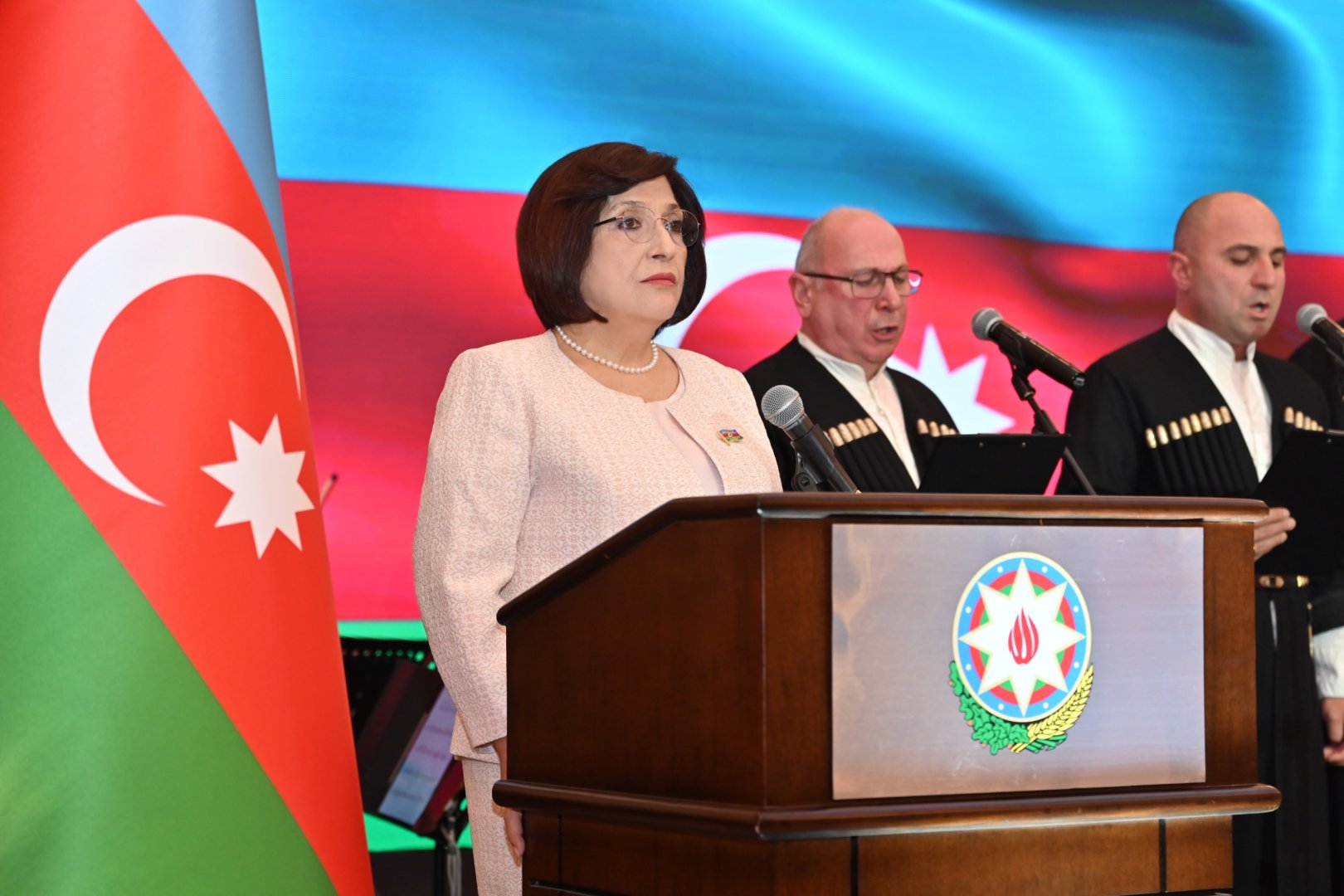 Milli Məclisin sədri Sahibə Qafarova Gürcüstanın Müstəqillik günü münasibəti ilə keçirilən tədbirdə çıxış edib (FOTO)