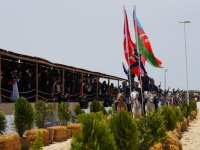 Türkiyə Prezidenti Rəcəb Tayyib Ərdoğan və xanımı Azərbaycan nümayəndə heyətinin çıxışını izlədilər (FOTO)
