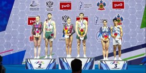 Gimnastlarımız batut gimnastikası üzrə beynəlxalq turnirdə iki medal qazanıblar (FOTO)