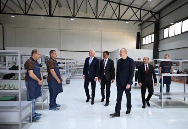 Prezident İlham Əliyev “PIRSHAGHI” ayaqqabı fabrikinin Laçın filialının açılışında iştirak edib (FOTO/VİDEO)