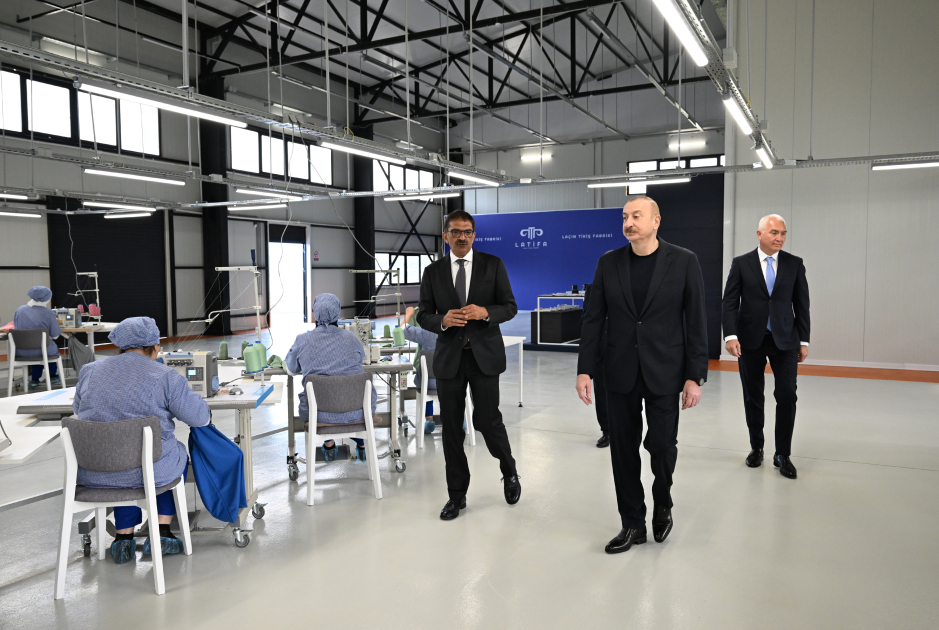 Prezident İlham Əliyev “LATIFA” Laçın tikiş fabrikinin açılışında iştirak edib (FOTO/VİDEO) (YENİLƏNİB)