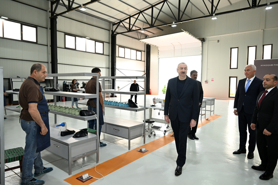 Prezident İlham Əliyev “PIRSHAGHI” ayaqqabı fabrikinin Laçın filialının açılışında iştirak edib (FOTO/VİDEO)