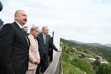 Prezident İlham Əliyev, Türkiyə Prezidenti və Pakistanın Baş naziri Laçın şəhərində seyrəngahda olublar (FOTO/VİDEO)