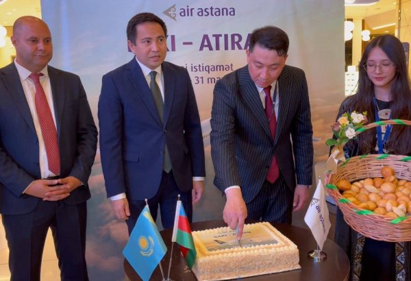Azərbaycanda "Air Astana"nın ilk Atırau-Bakı aviareysinin təntənəli qarşılanma mərasimi olub