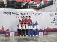 Gimnastlarımız İstanbuldan medallarla qayıtdı (FOTO)