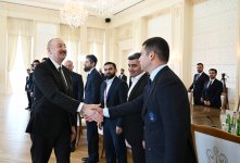 Prezident İlham Əliyev minifutbol üzrə dünya çempionatının qalibi olan Azərbaycan milli komandasının üzvlərini qəbul edib (FOTO/VİDEO) (YENİLƏNİB)