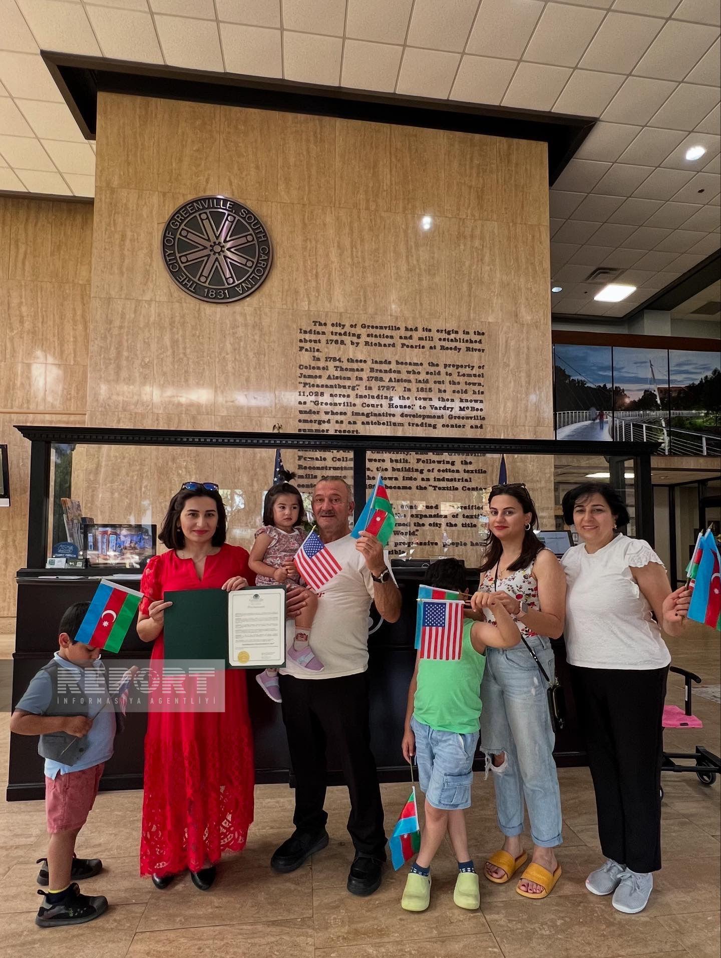 Cənubi Karolinanın Qrinvil şəhərində 28 May 2025-ci il tarixi “Azərbaycanın Müstəqillik Günü” elan edilib (FOTO)