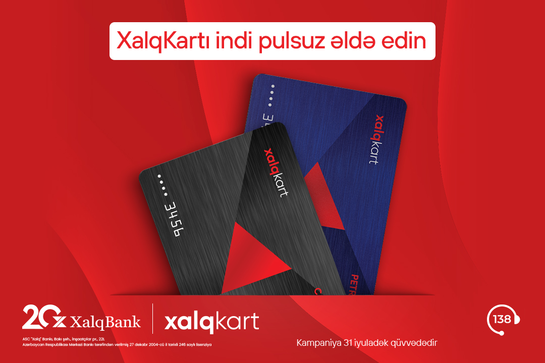 XalqKart indi pulsuz!