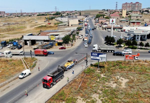 Binəqədi-Görədil və Binəqədi-Balaxanı avtomobil yollarının kəsişməsində təmir işləri aparılır (FOTO)