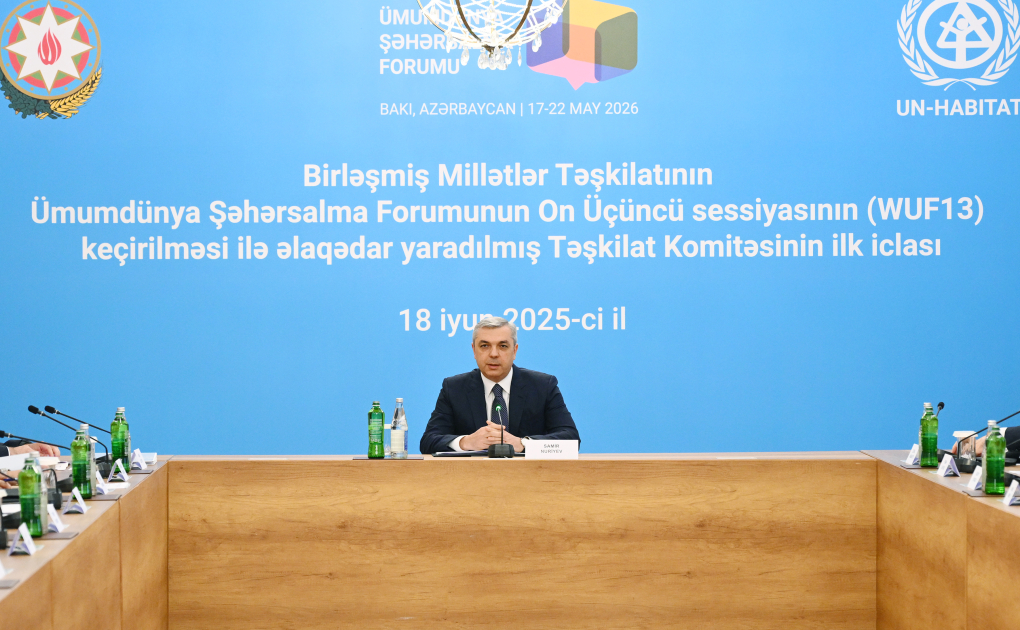BMT-nin Ümumdünya Şəhərsalma Forumunun 13-cü sessiyasının keçirilməsi ilə əlaqədar yaradılmış Təşkilat Komitəsinin ilk iclası olub (FOTO)
