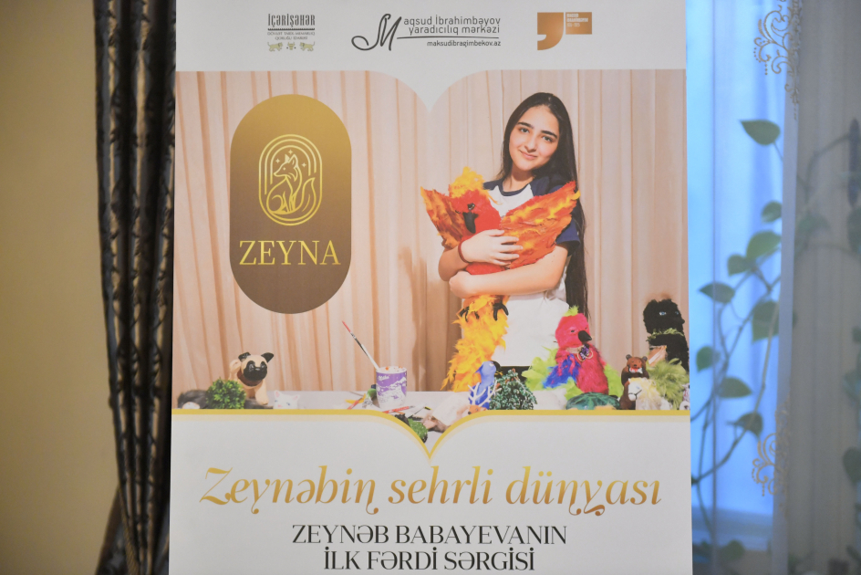 Maqsud İbrahimbəyov Yaradıcılıq Mərkəzində “Zeynəbin sehrli dünyası” adlı sərginin açılışı olub (FOTO)