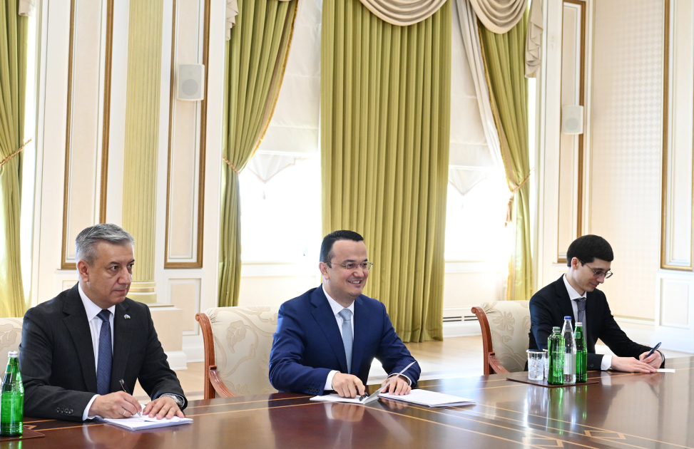 Prezident İlham Əliyev Özbəkistanın investisiya, sənaye və ticarət nazirini qəbul edib (FOTO/VİDEO)