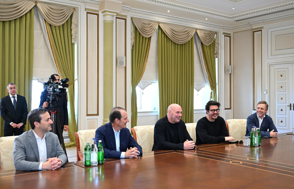 Prezident İlham Əliyev UFC-nin prezidentini qəbul edib (FOTO)