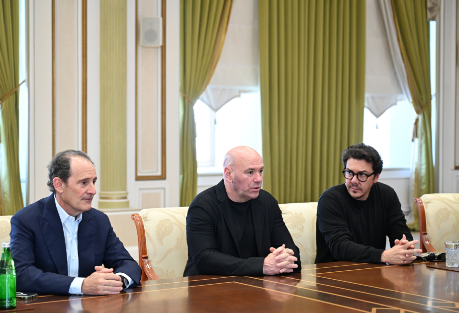 Prezident İlham Əliyev UFC-nin prezidentini qəbul edib (FOTO)