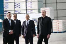 Prezident İlham Əliyev Goranboyda tikinti materialları istehsalı müəssisəsinin açılışında iştirak edib (FOTO) (YENİLƏNİB)