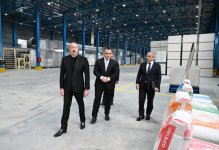 Prezident İlham Əliyev Goranboyda tikinti materialları istehsalı müəssisəsinin açılışında iştirak edib (FOTO) (YENİLƏNİB)