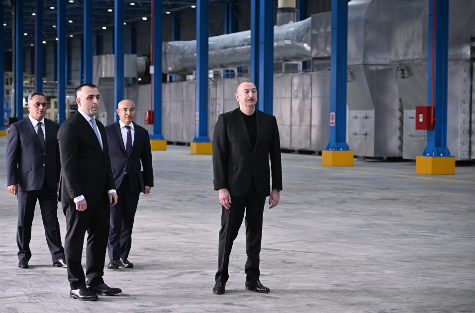 Prezident İlham Əliyev Goranboyda tikinti materialları istehsalı müəssisəsinin açılışında iştirak edib (FOTO) (YENİLƏNİB)