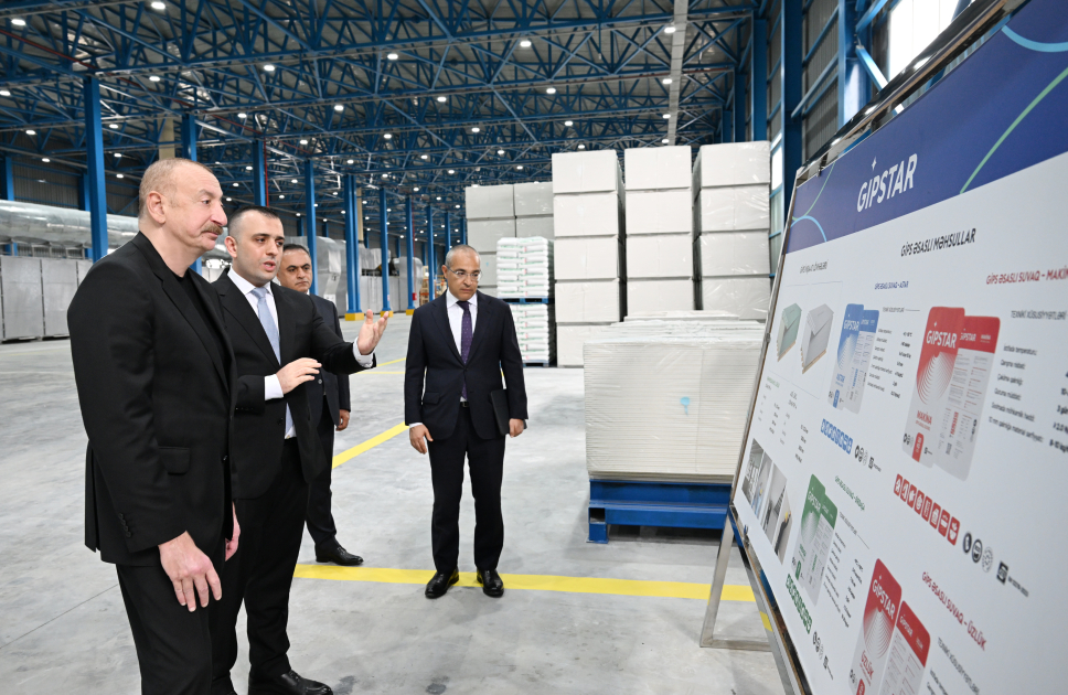 Prezident İlham Əliyev Goranboyda tikinti materialları istehsalı müəssisəsinin açılışında iştirak edib (FOTO) (YENİLƏNİB)