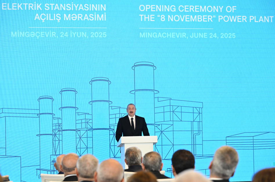 Prezident İlham Əliyev Mingəçevirdə “8 Noyabr” Elektrik Stansiyasının açılış mərasimində iştirak edib (YENİLƏNİB-3) (FOTO/VİDEO)