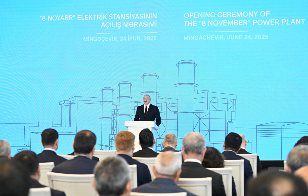 Prezident İlham Əliyev Mingəçevirdə “8 Noyabr” Elektrik Stansiyasının açılış mərasimində iştirak edib (YENİLƏNİB-3) (FOTO/VİDEO)