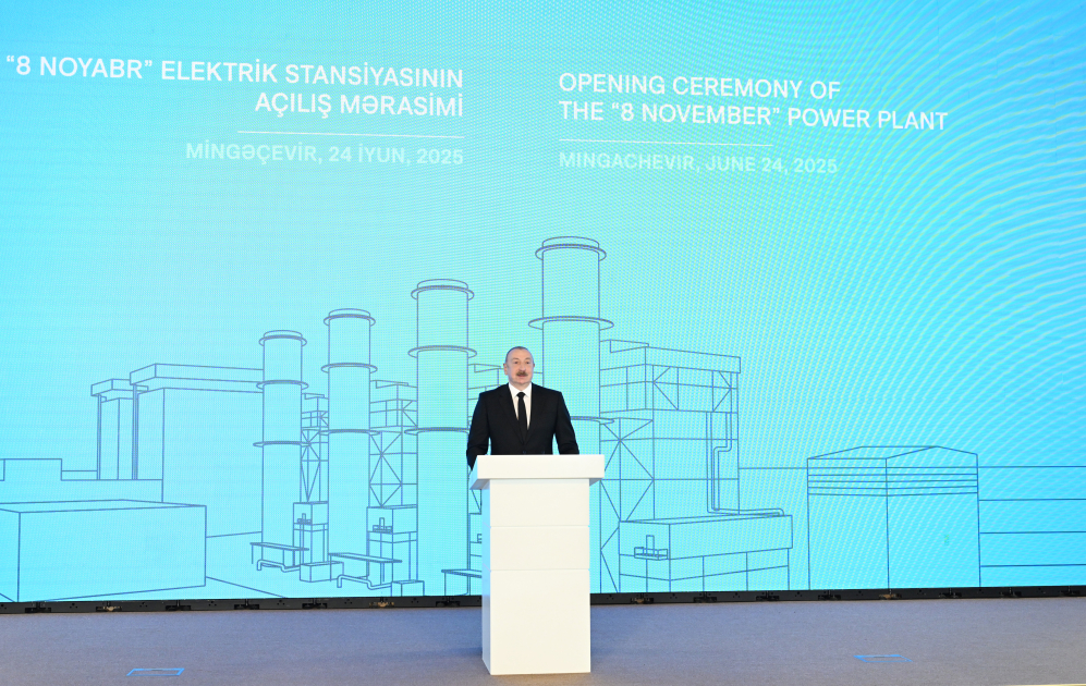 Prezident İlham Əliyev Mingəçevirdə “8 Noyabr” Elektrik Stansiyasının açılış mərasimində iştirak edib (YENİLƏNİB-3) (FOTO/VİDEO)