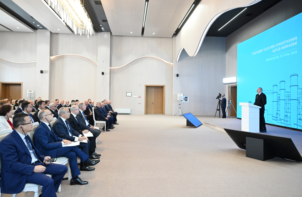 Prezident İlham Əliyev Mingəçevirdə “8 Noyabr” Elektrik Stansiyasının açılış mərasimində iştirak edib (YENİLƏNİB-3) (FOTO/VİDEO)