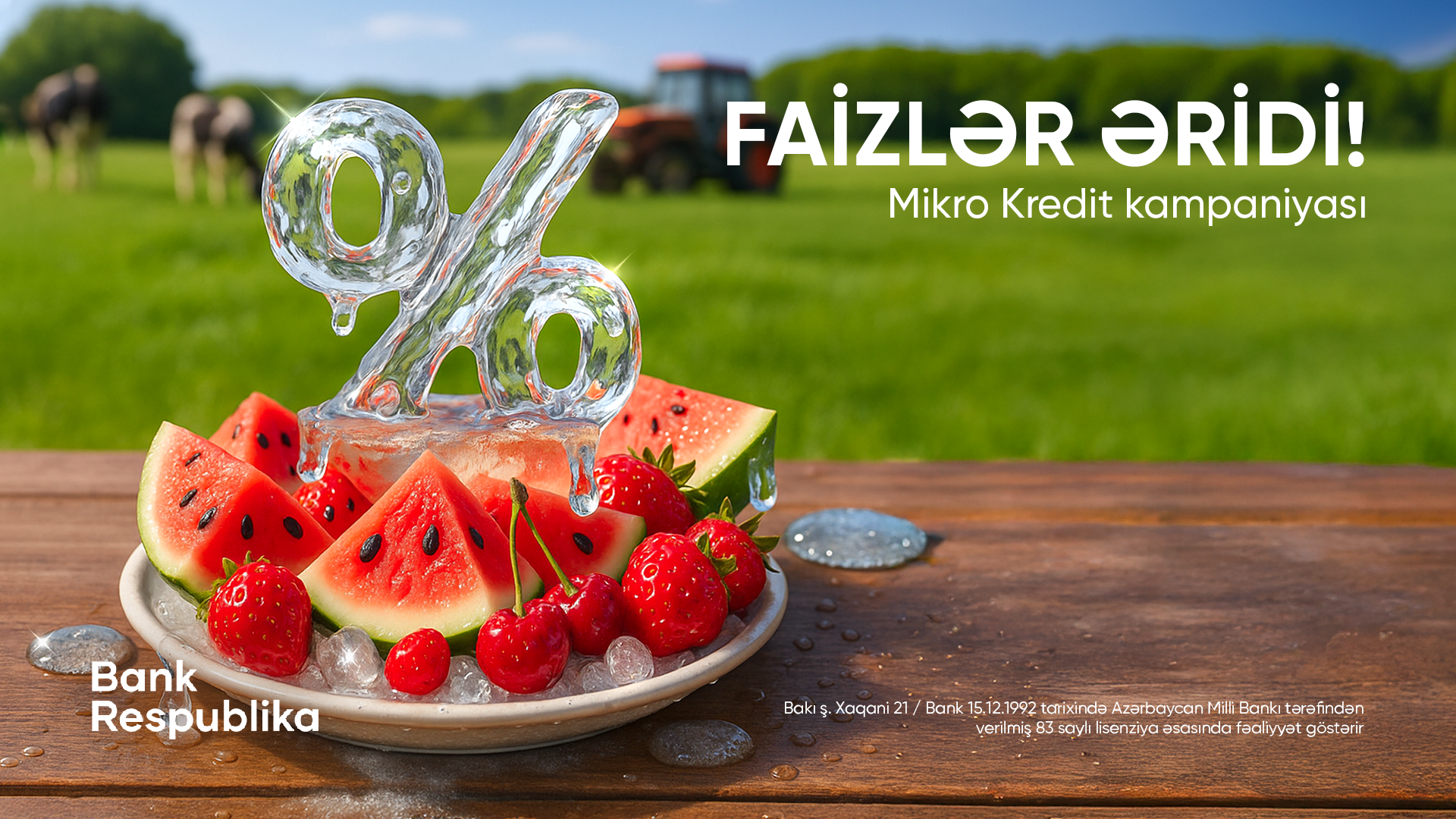 “Bank Respublika”da mikro kreditlər üzrə FAİZLƏR ƏRİDİ