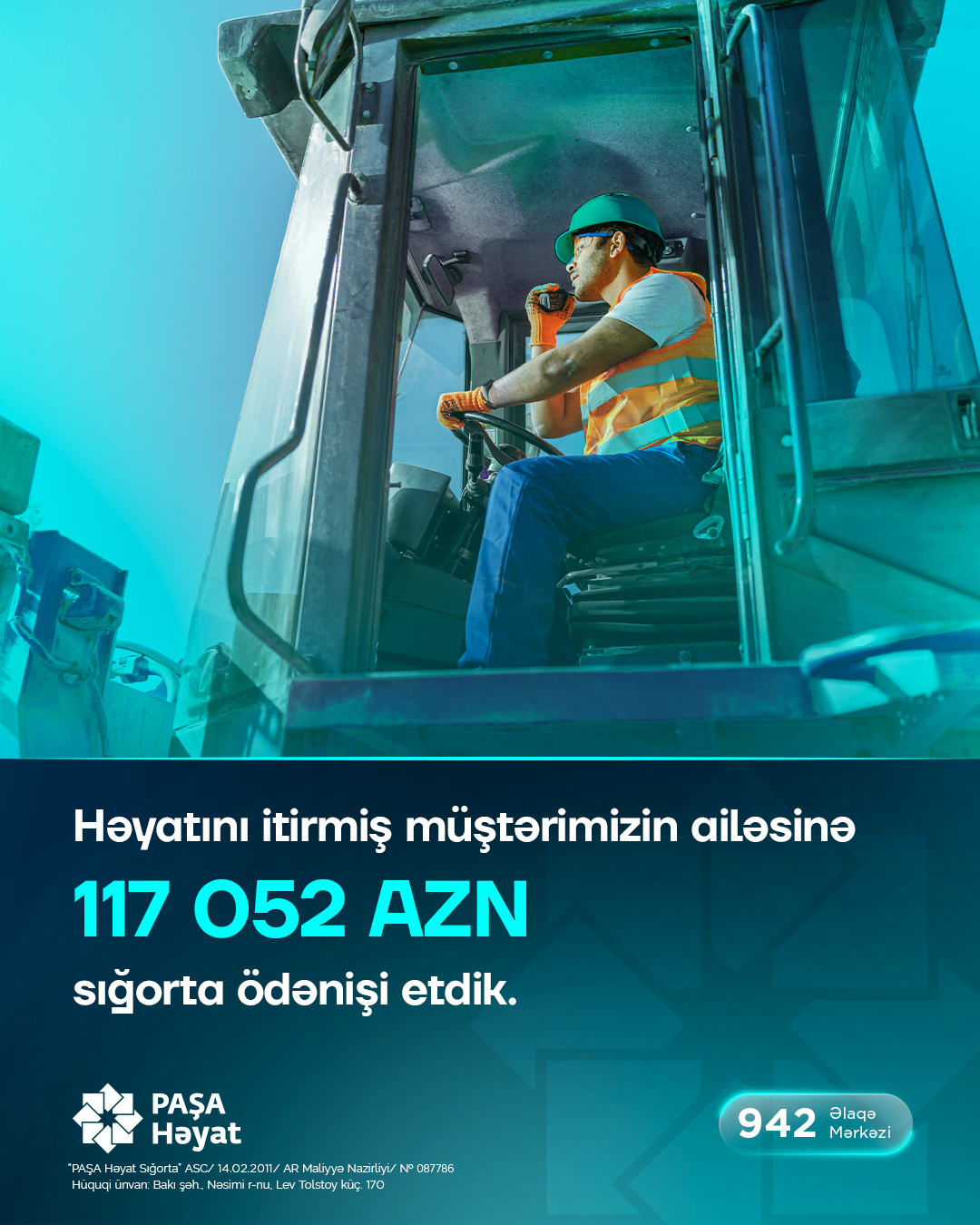Vəfat etmiş şəxsin ailəsinə 117 052 AZN sığorta ödənişi edildi