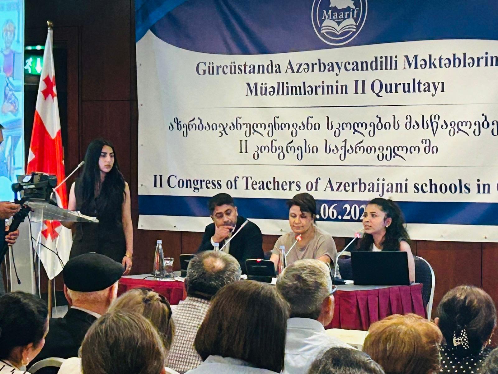 Gürcüstanda azərbaycandilli məktəblərin müəllimlərinin ikinci qurultayı keçirilib (FOTO)
