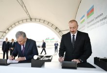 Prezident İlham Əliyev və Prezident Şavkat Mirziyoyev Bakıda “Özbəkistan” parkının təməlini qoyublar (FOTO/VİDEO)