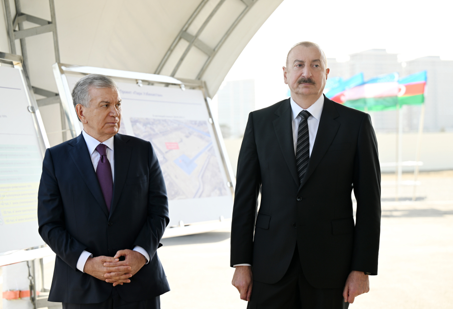 Prezident İlham Əliyev və Prezident Şavkat Mirziyoyev Bakıda “Özbəkistan” parkının təməlini qoyublar (FOTO/VİDEO)