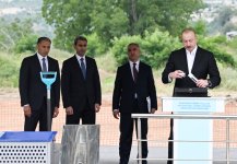 Prezident İlham Əliyev Xankəndi Dəmir Yolu və Avtovağzal Kompleksinin təməlini qoyub (FOTO/VİDEO)