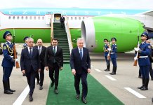 Özbəkistan Prezidenti Şavkat Mirziyoyev Füzuli rayonuna səfərə gəlib (FOTO)